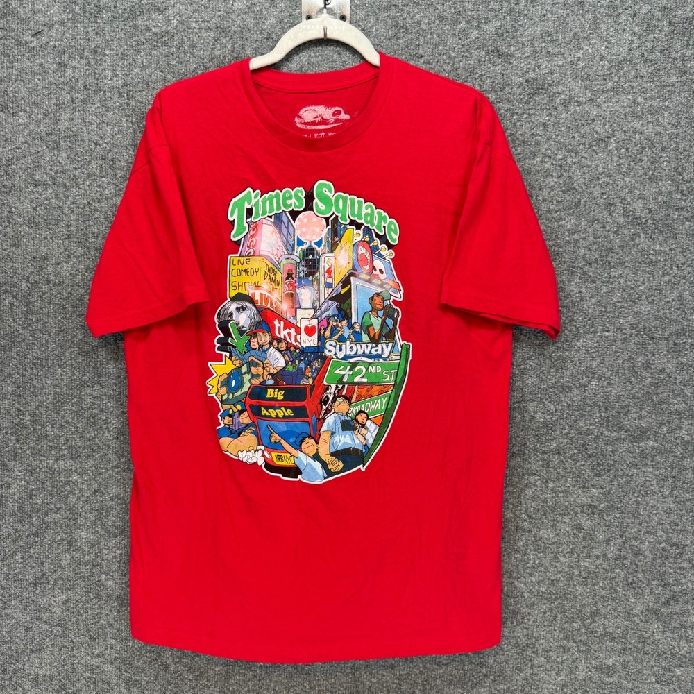 Yellow Rat‎ Bastard Tshirt Mens Large Red Times Square Graphic NYC Vintage Y2K